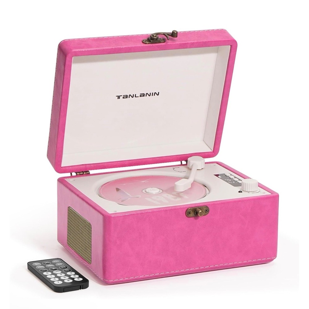 NWT Portable Bluetooth CD Player Hot Pink Rechargeable LED Screen Remote